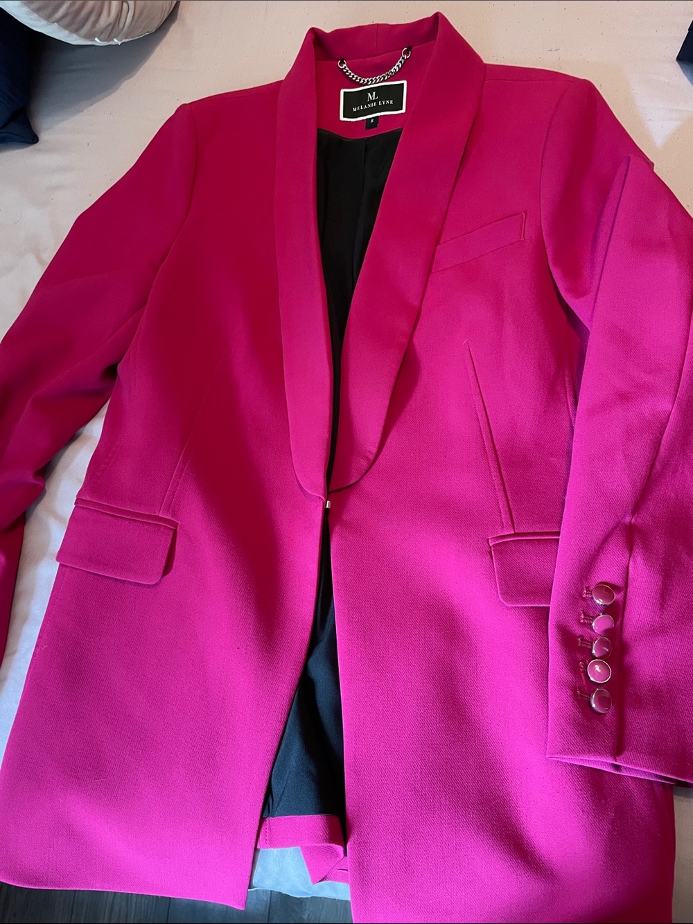 M.A. Marciano Bold Pink Shawl Collar Blazer